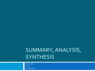 Summary, Analysis, and Synthesis in Academic Writing