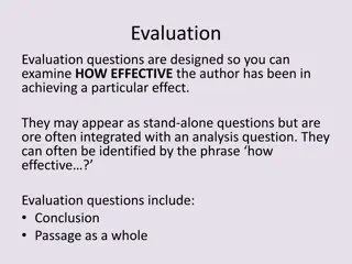 Analysis of Evaluation and Conclusion Questions in Textual Analysis