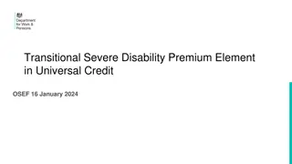 Changes to Transitional Severe Disability Premium Element in Universal Credit