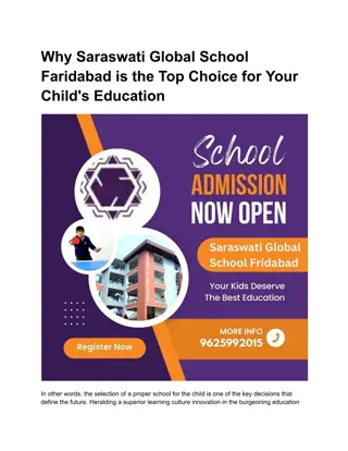 Why Saraswati Global School Faridabad is the Top Choice for Your Child's Education