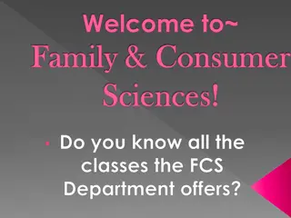 Family and Consumer Sciences Courses Offered in FCS Department