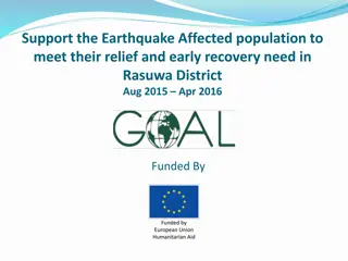 Support for Earthquake-Affected Population in Rasuwa District, Aug 2015-Apr 2016