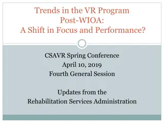 Trends in VR Program Post-WIOA: Shift in Focus & Performance - CSAVR Spring Conference Updates