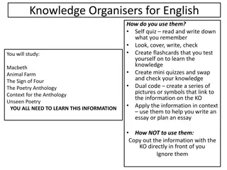 Effective Use of English Knowledge Organisers for Learning