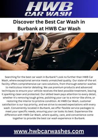 Discover the Best Car Wash in Burbank at HWB Car Wash