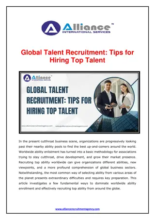 Global Talent Recruitment - Tips for Hiring Top Talent