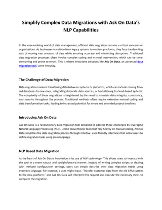 Simplify Complex Data Migrations with Ask On Data NLP Capabilities