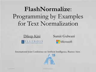 FlashNormalize: Programming by Examples for Text Normalization