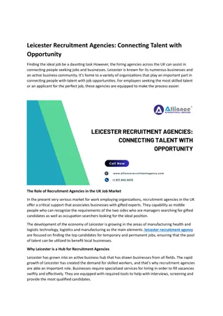 Leicester Recruitment Agencies Connecting Talent with Opportunity