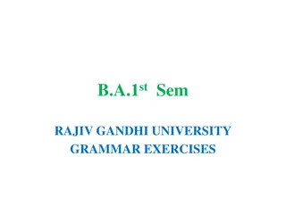 Grammar Exercises for B.A. 1st Semester at Rajiv Gandhi University