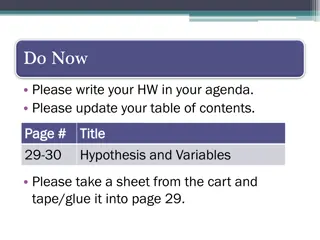 Variables, Hypothesis, and Experimental Design