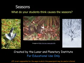 Causes of Seasons Through Data and Models