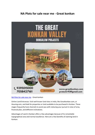 NA Plots for sale near me - Great konkan