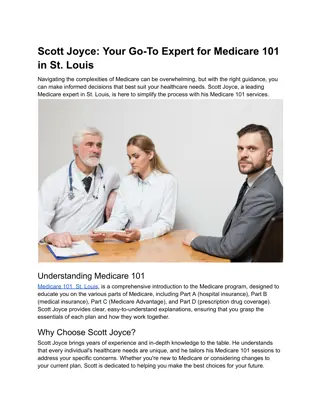 Scott Joyce: Your Go-To Expert for Medicare 101 in St. Louis