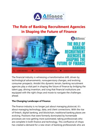 The Role of Banking Recruitment Agencies in Shaping the Future of Finance