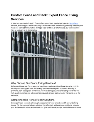 Custom Fence and Deck_ Expert Fence Fixing Services