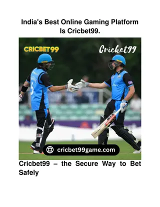 India's Best Online Gaming Platform Is Cricbet99