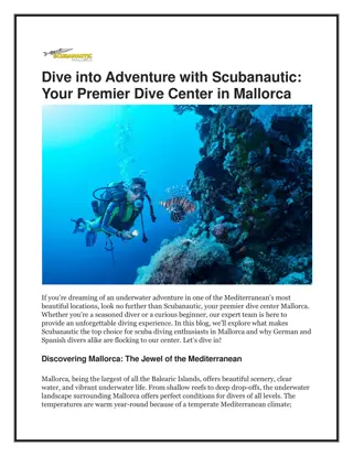 Dive into Adventure with Scubanautic Your Premier Dive Center in Mallorca