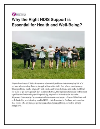 Why the Right NDIS Support is Essential for Health and Well-Being