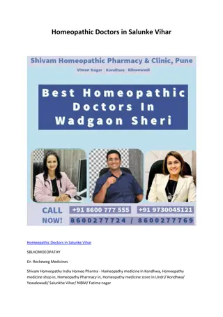 Homeopathic Doctors in Salunke Vihar