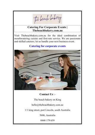 Catering For Corporate Events  Thebeachbakery.com.au