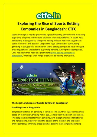 CTFC – Your Trusted Sports Betting Company in Bangladesh