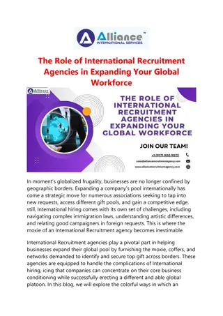 The Role of International Recruitment Agencies in Expanding Your Global Work