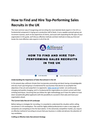 How to Find and Hire Top-Performing Sales Recruits in the UK