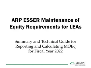 ARP ESSER Maintenance of Equity Requirements for LEAs FY 2022