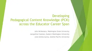 Developing Pedagogical Content Knowledge (PCK) for Educator Excellence