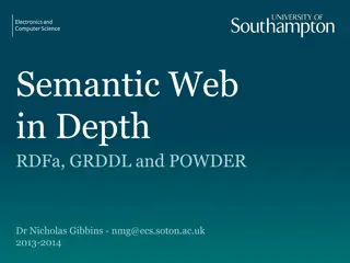 Exploring Semantic Web Technologies: RDFa, GRDDL, and POWDER