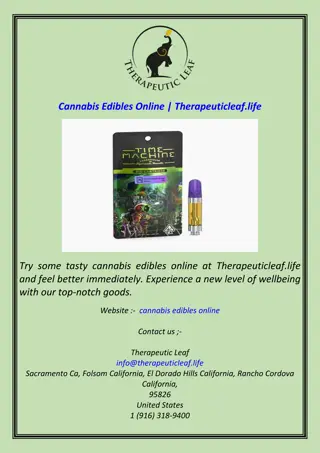 Cannabis Edibles Online | Therapeuticleaf.life