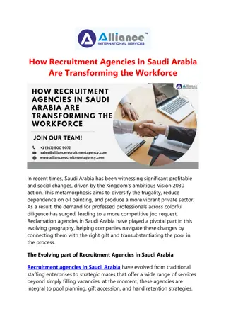 How Recruitment Agencies in Saudi Arabia Are Transforming the Workforce