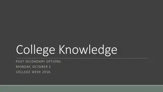 College Knowledge Post-Secondary Options - College Week 2016