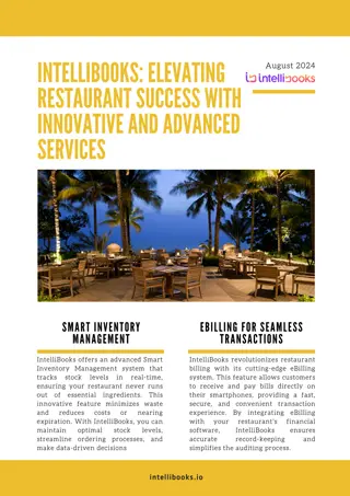 Elevating Restaurant Success with Innovative and Advanced Services with intellibooks