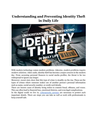 Understanding and Preventing Identity Theft in Daily Life