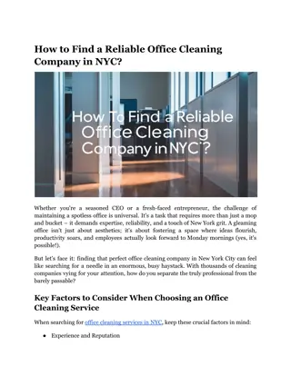 How to Find a Reliable Office Cleaning Company in NYC