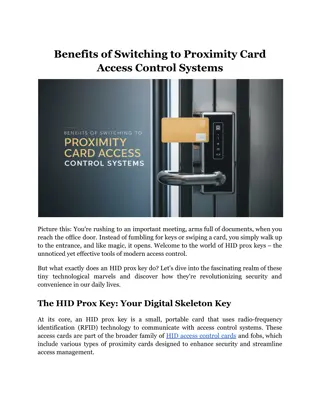 Benefits of Switching to Proximity Card Access Control Systems