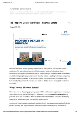 Top Property Dealer in Bhiwadi - Shankar Estate