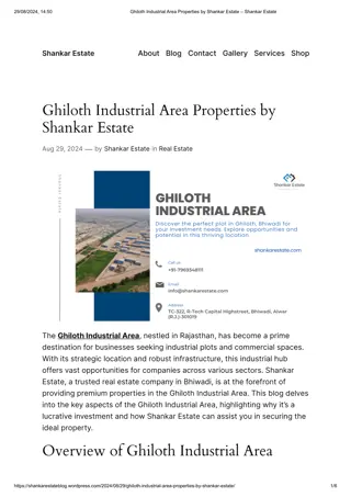 Ghiloth Industrial Area Properties by Shankar Estate