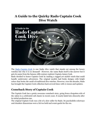 A Guide to the Quirky Rado Captain Cook Dive Watch