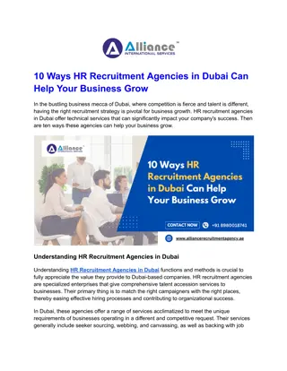 10 Ways HR Recruitment Agencies in Dubai Can Help Your Business Grow