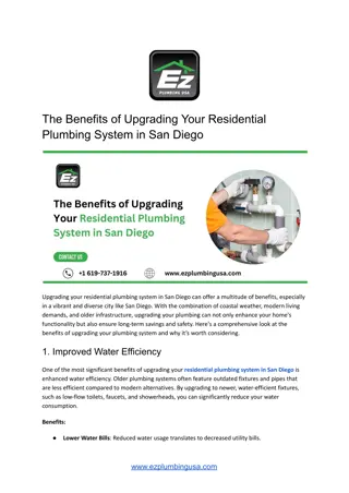 The Benefits of Upgrading Your Residential Plumbing System in San Diego