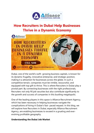 How Recruiters in Dubai Help Businesses Thrive in a Dynamic Economy