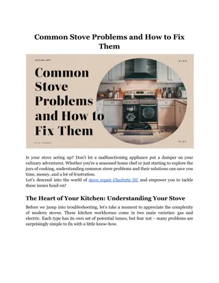 Common Stove Problems and How to Fix Them