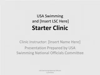 USA Swimming and [Insert LSC Here] Starter Clinic Overview