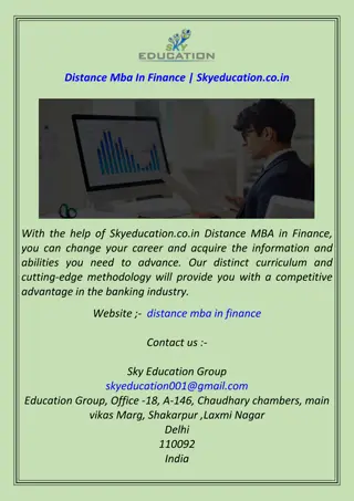 Distance Mba In Finance | Skyeducation.co.in