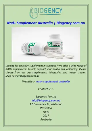 Nad  Supplement Australia | Biogency.com.au