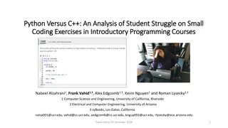 Comparative Analysis of Student Struggle in Python vs. C++ for Small Coding Exercises