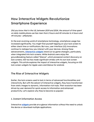 How Interactive Widgets Revolutionize Smartphone Experience